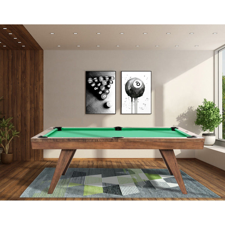 8′ Oslo Pool Table (Whiskey) w/Dining Top
