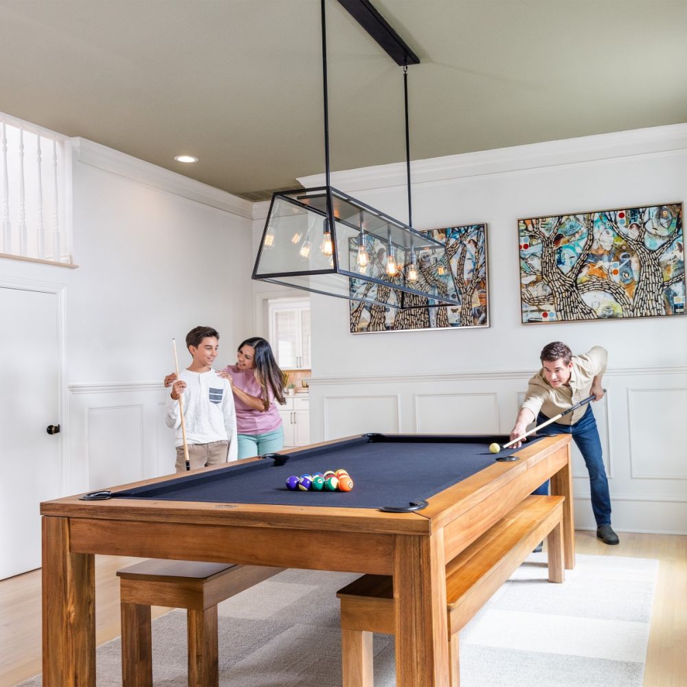 7′ & 8′ Penelope Pool Table w/Dining Top (Acacia)