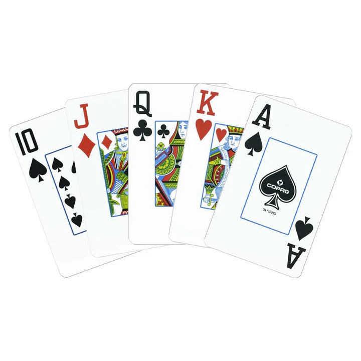 Copag 1546 100% Plastic Playing Cards - Narrow Size (Bridge) Jumbo Index Red/Blue Double Deck Set