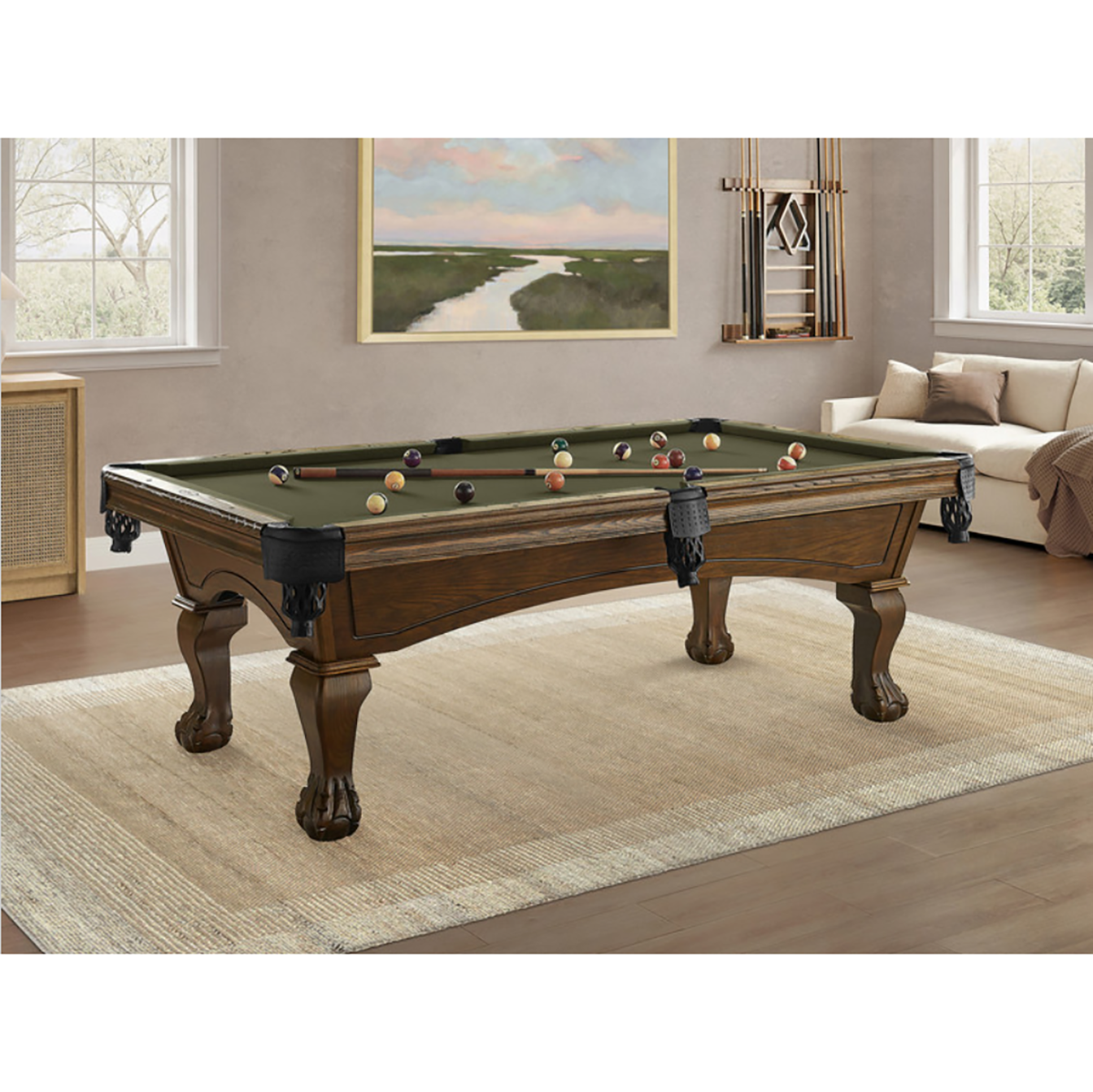 7' & 8' Hayden Pool Table in Russet (Various Leg Styles)