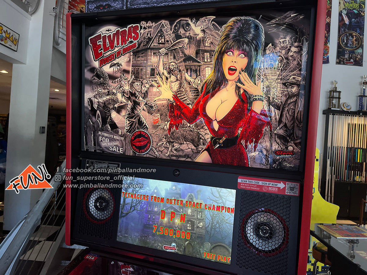 Elvira's House of Horrors (Blood Red Kiss Limited Edition #164) Pinball Machine w/Topper