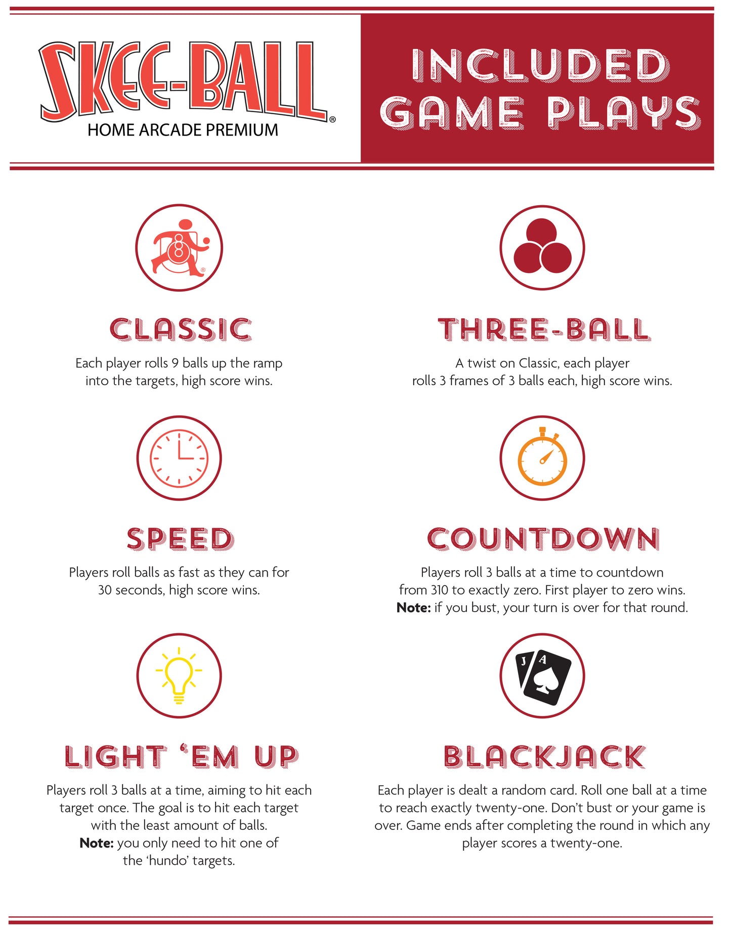 Skee-Ball Home Arcade Premium (Scarlet)