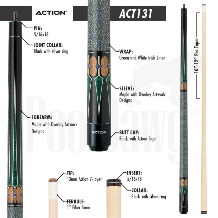 Action ACT131 Pool Cue (19 oz)
