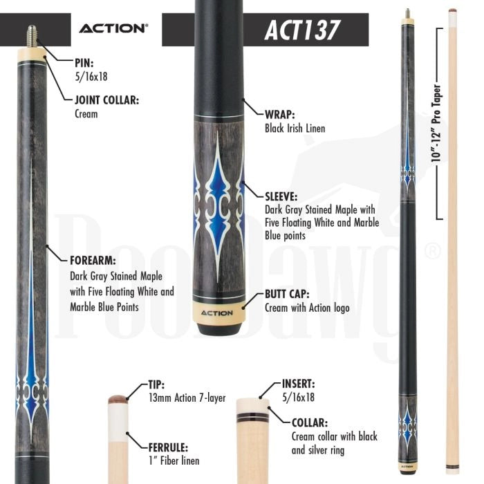 Action ACT137 Pool Cue (19 oz)