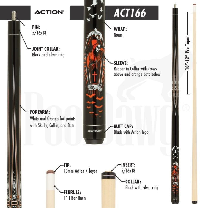 Action ACT166 Pool Cue (19 oz)
