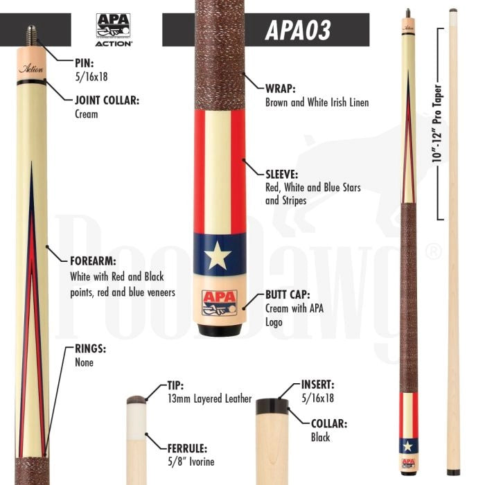 Action APA03 Pool Cue (20 oz)