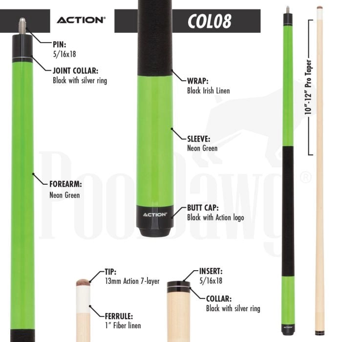 Action Starter COL08 Neon Green Cue (19 oz)