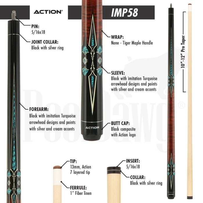 Action Impact IMP58 Pool Cue (19 oz)