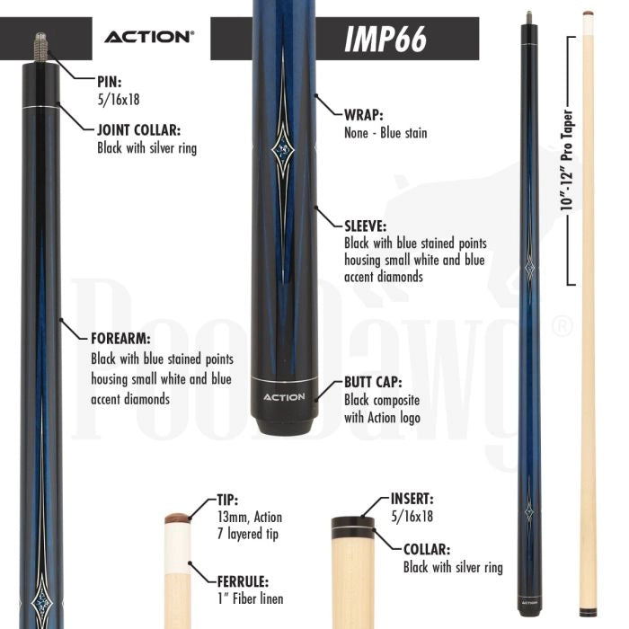 Action Impact IMP66 Pool Cue (18 oz)