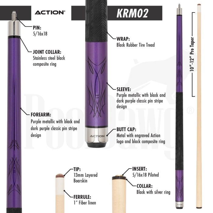 Action KRM02 Pool Cue (19 oz)