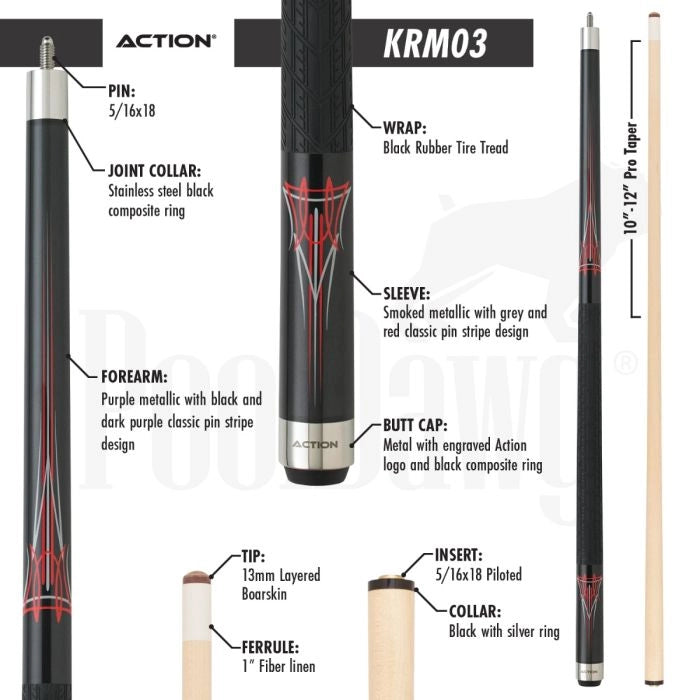 Action KRM03 Pool Cue (20 oz)