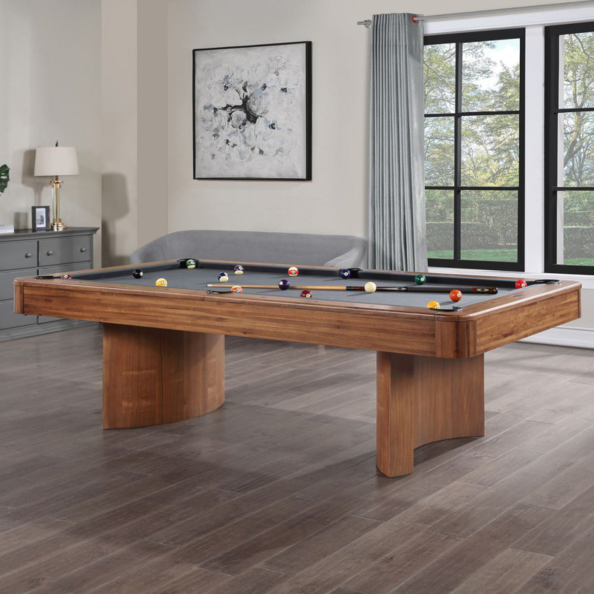 8′ Luna Pool Table (Walnut Mist)