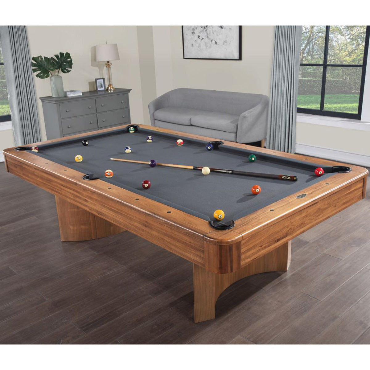 8′ Luna Pool Table (Walnut Mist)