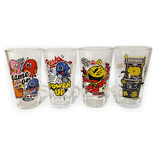 Pac-Man Pint Glasses (Set of 4) - Sticker Bomb