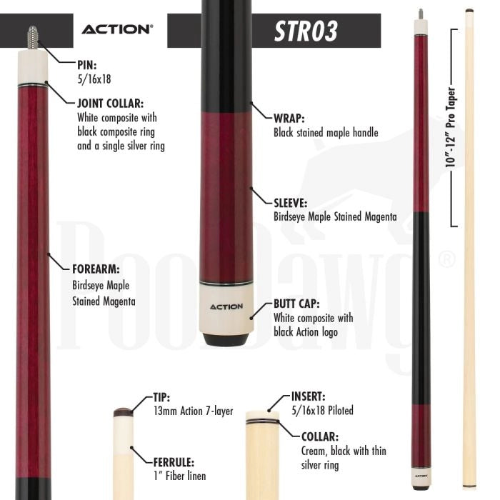 Action STR03 Pool Cue (20 oz)