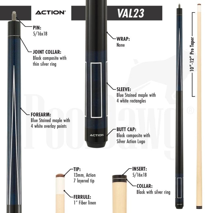 Action VAL23 Pool Cue (20 oz)