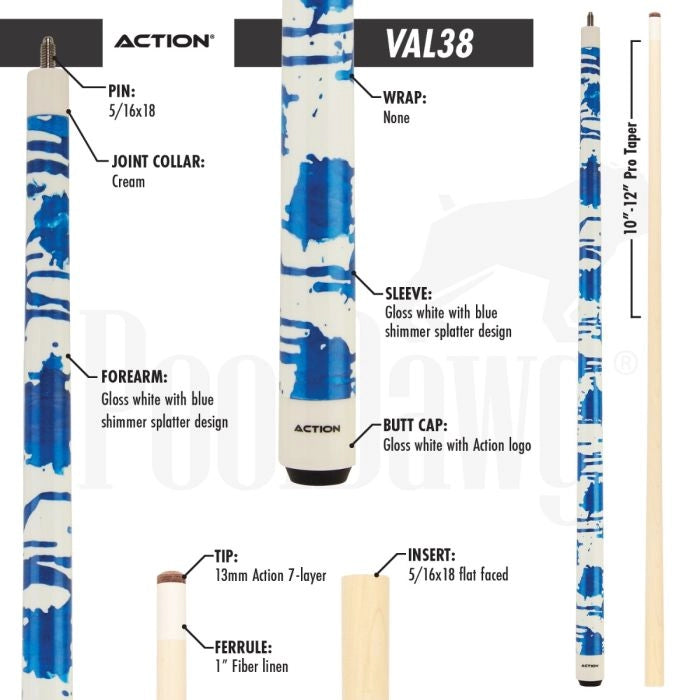 Action VAL38 Pool Cue (19 oz)