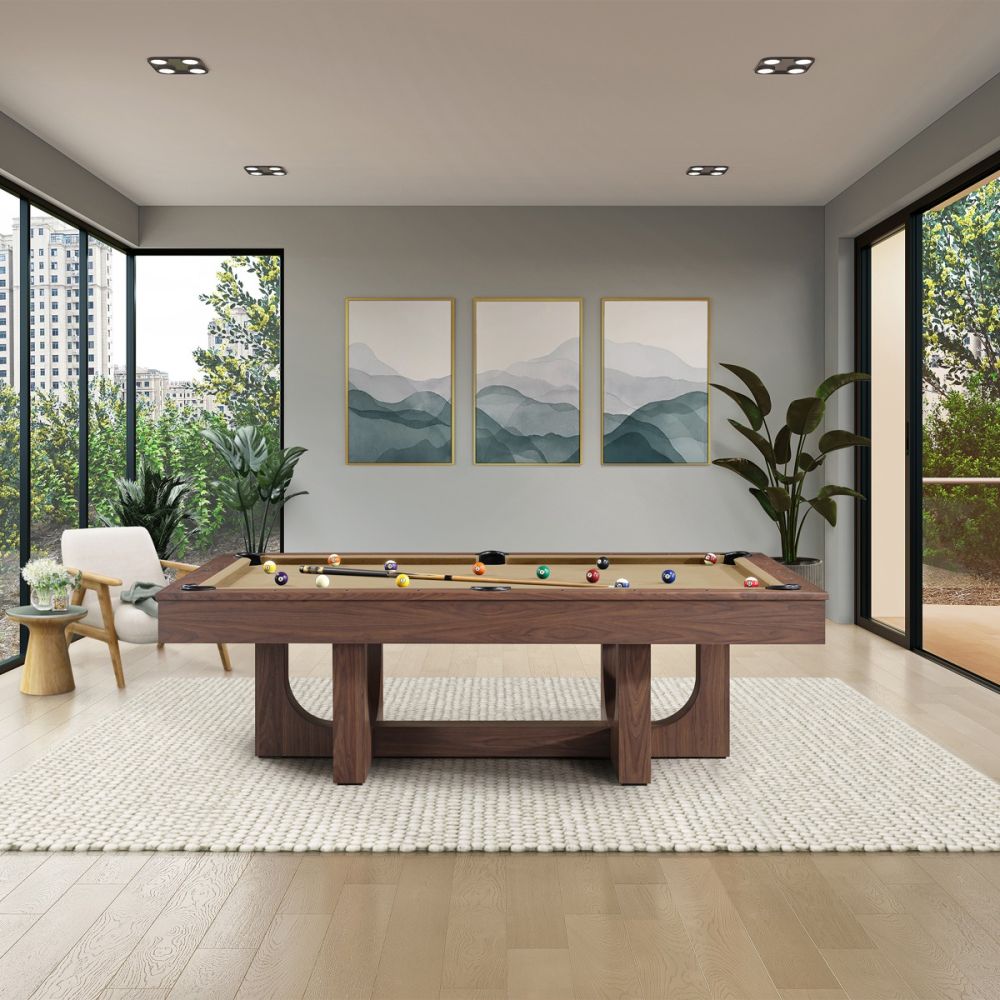 8′ Rowan Pool Table (Light Walnut)