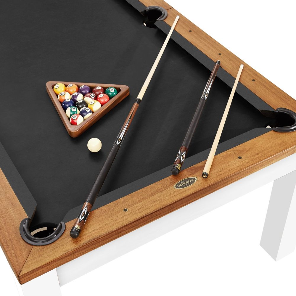 7' & 8' Penelope II Pool Table w/Dining Top (Acacia & White)