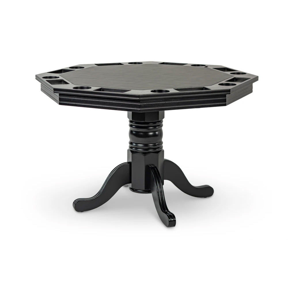 Octagonal Poker Table Set with 4 Chairs (Black) - CLOSEOUT!