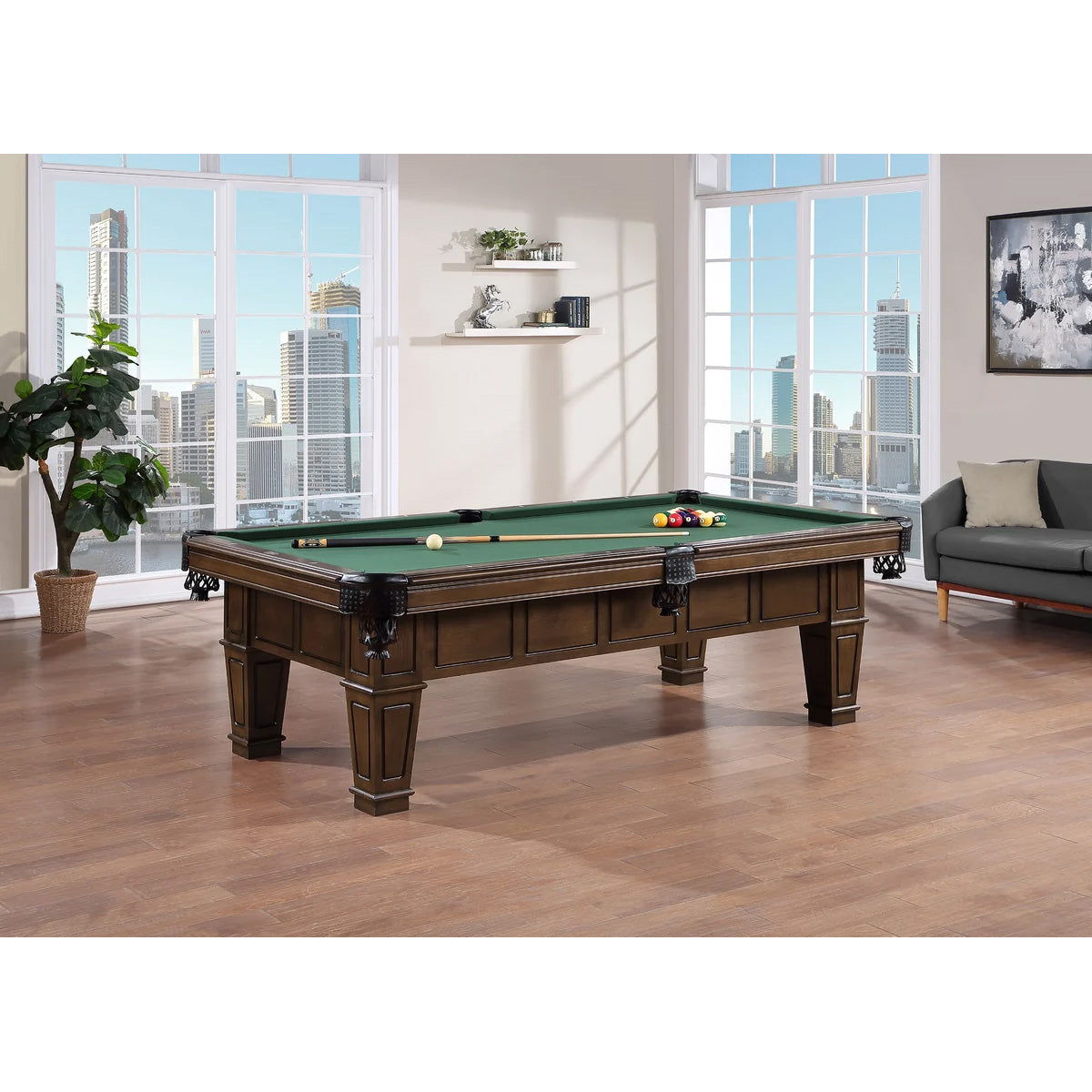 Brewster 8' Pool Table (Brown Walnut)