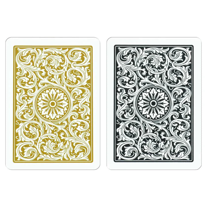 Copag 1546 100% Plastic Playing Cards - Standard Size (Poker) Jumbo Index Black/Gold Double Deck Set