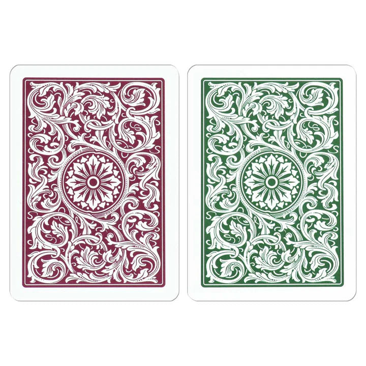 Copag 1546 100% Plastic Playing Cards - Standard Size (Poker) Jumbo Index Burgundy/Green Double Deck Set