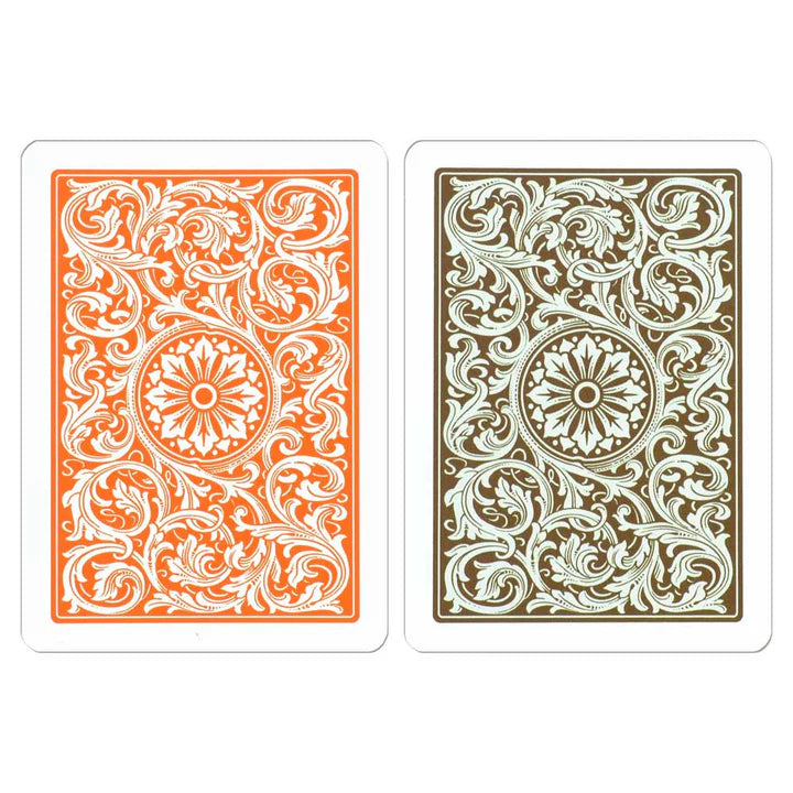 Copag 1546 100% Plastic Playing Cards - Standard Size (Poker) Jumbo Index Orange/Brown Double Deck Set