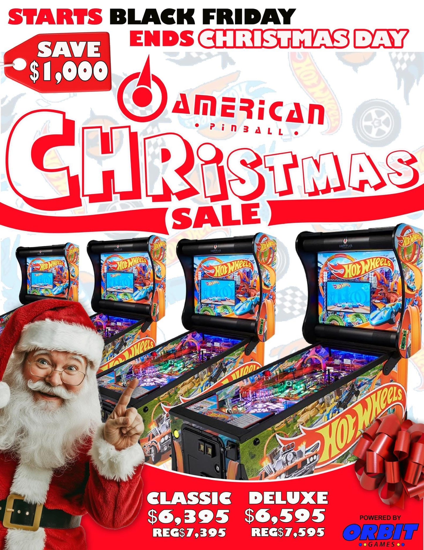 Hot Wheels (Classic Edition) Pinball Machine  - NEW