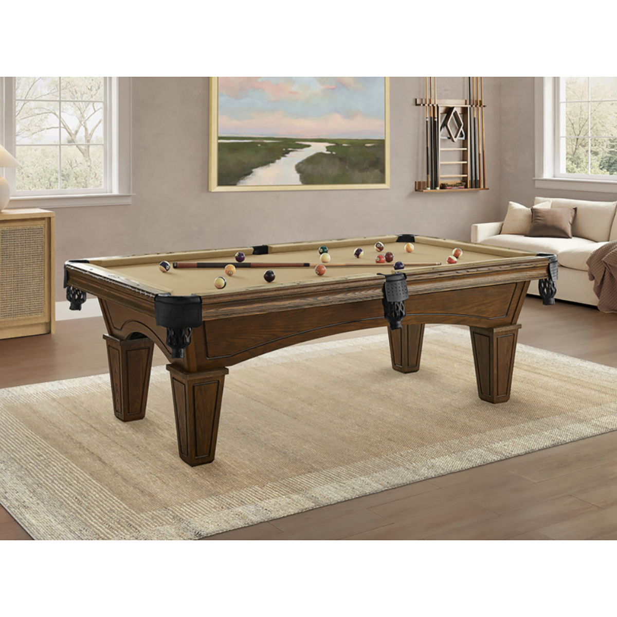 7' & 8' Hayden Pool Table in Russet (Various Leg Styles)