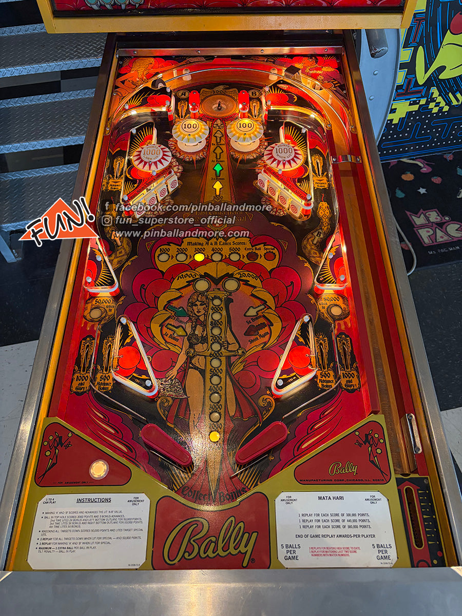 1978 Bally Mata Hari Pinball Machine - NICE!