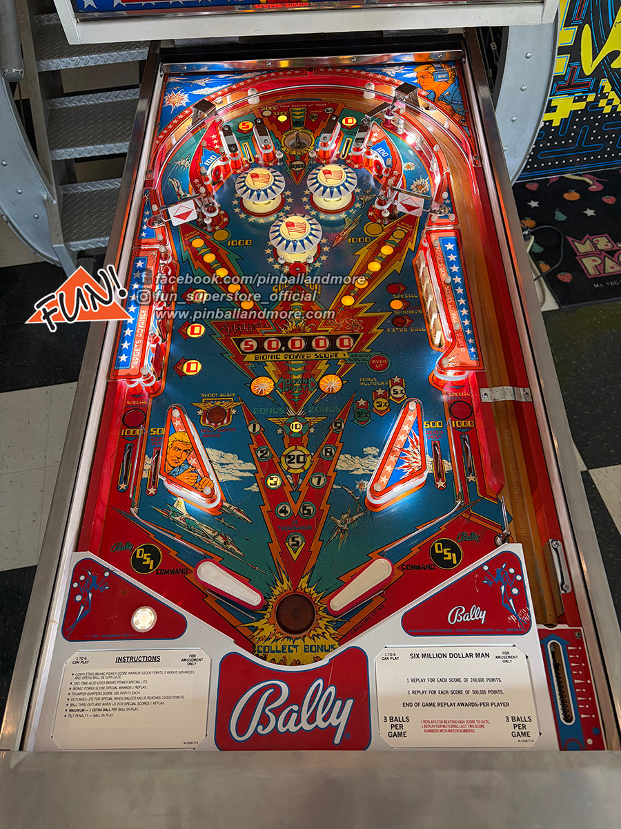 1978 Bally The Six Million Dollar Man Pinball Machine - EXCELLENT CONDITION!