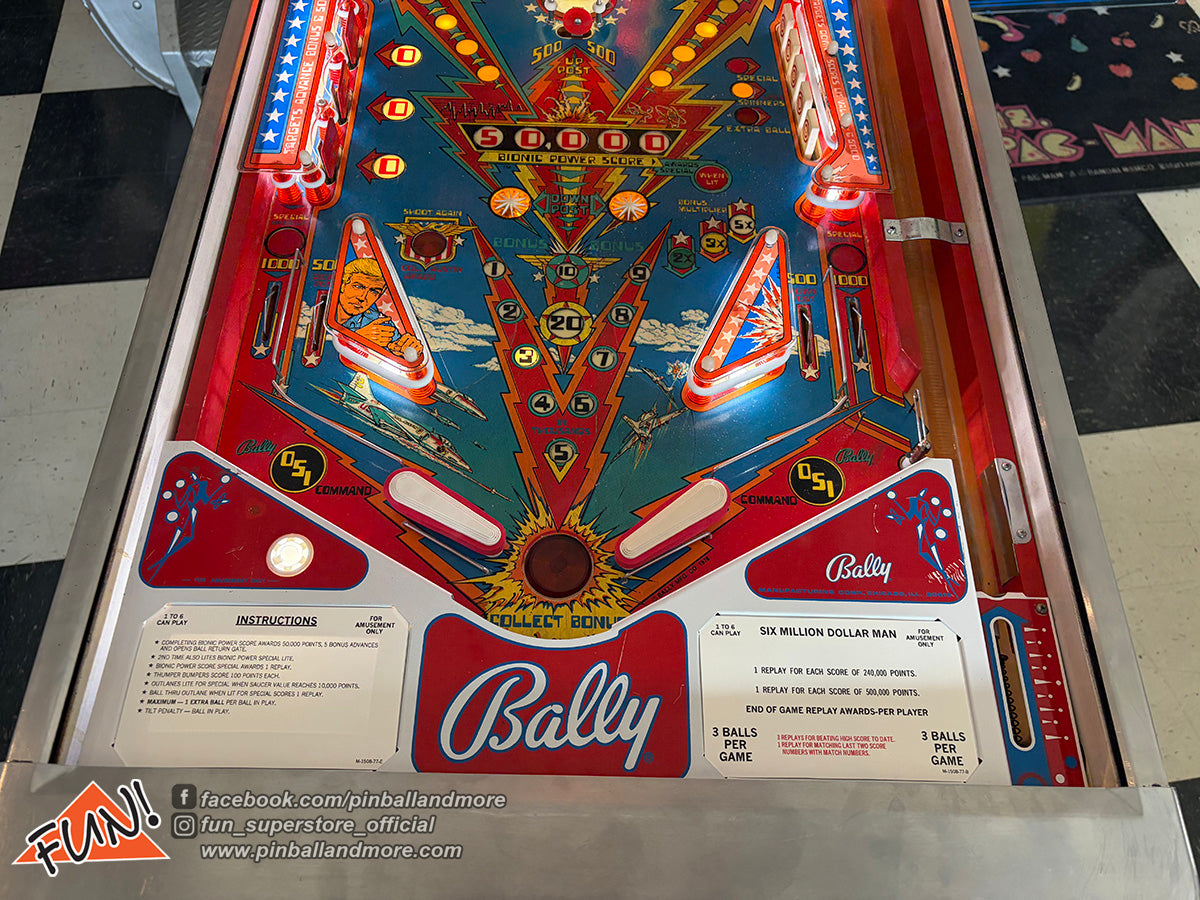 1978 Bally The Six Million Dollar Man Pinball Machine - EXCELLENT CONDITION!