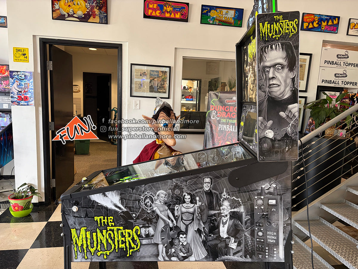 The Munsters B&W (Premium) Pinball Machine - AUTOGRAPHED!