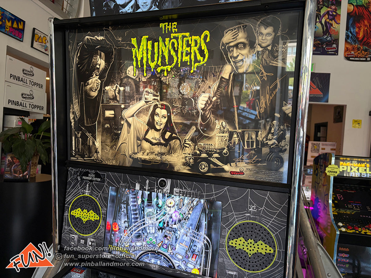 The Munsters B&W (Premium) Pinball Machine - AUTOGRAPHED!