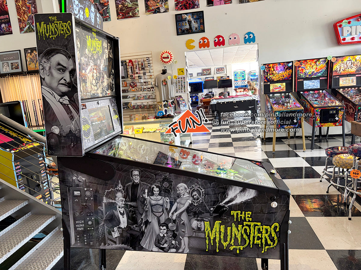 The Munsters B&W (Premium) Pinball Machine - AUTOGRAPHED!