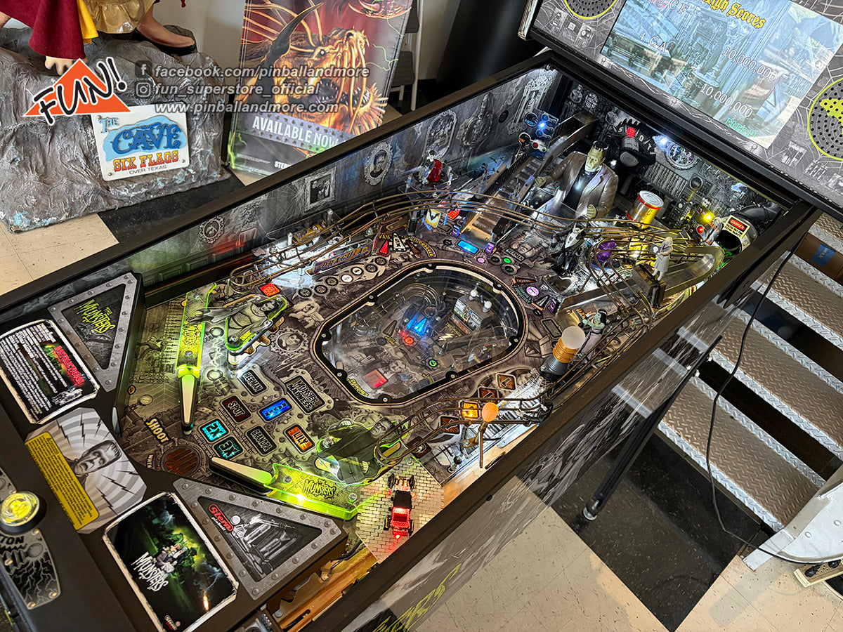 The Munsters B&W (Premium) Pinball Machine - AUTOGRAPHED!