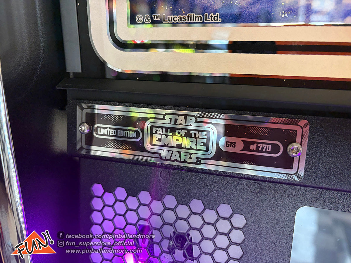 Star Wars: Fall of the Empire (Limited Edition #618) Pinball Machine w/Topper!