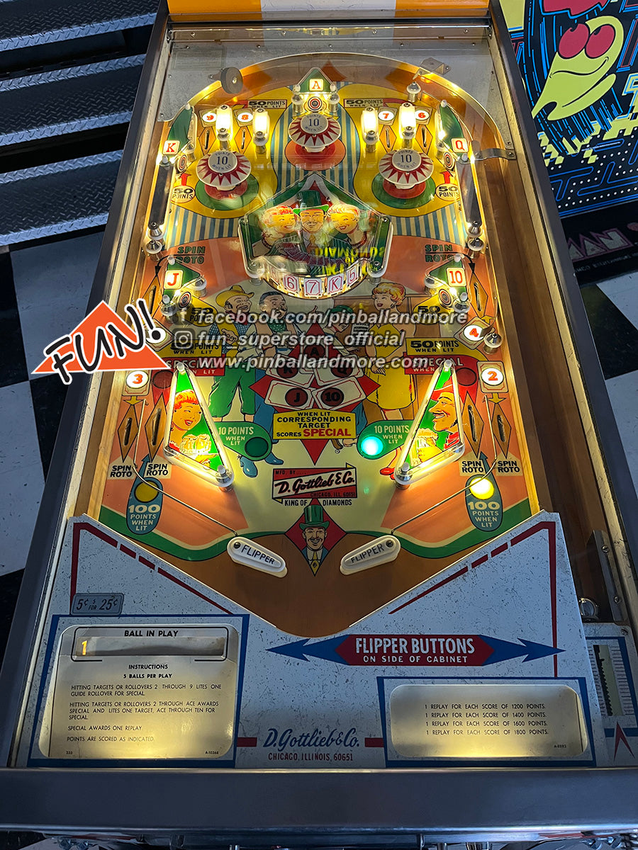 1967 Gottlieb King of Diamonds Pinball Machine - Restored