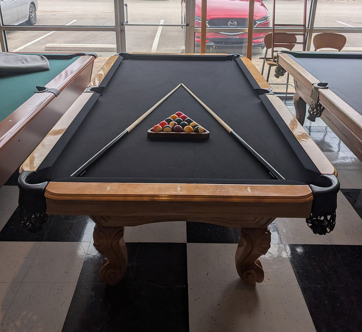 8' Light Oak Pool Table