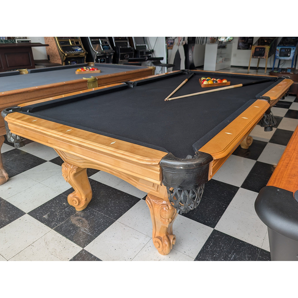 8' Light Oak Pool Table