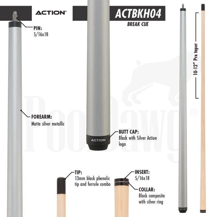 Action ACTBKH04 Silver Heavy Cue (25 0z)