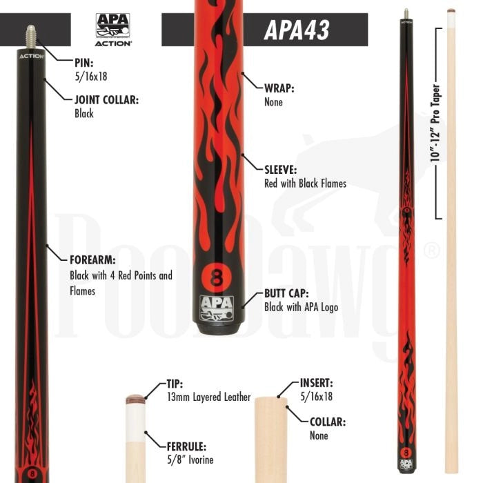 Action APA43 Pool Cue (20 oz)