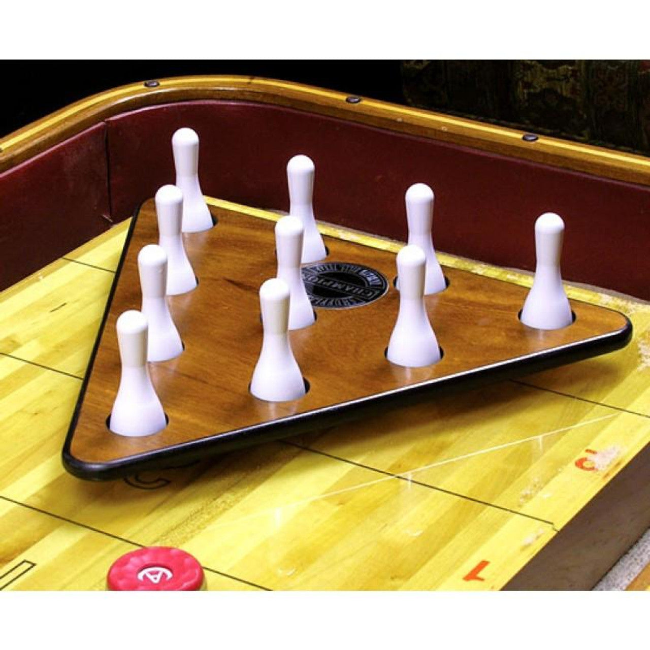 Shuffleboard Bowling Pins & Rack