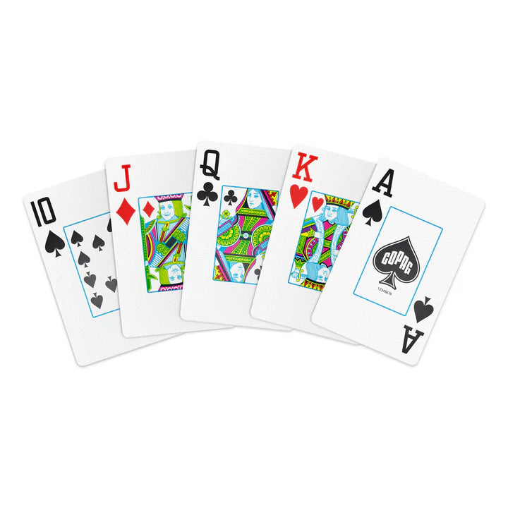 Copag 1546 Neoteric 100% Plastic Playing Cards - Narrow Size (Bridge) Jumbo Index Blue/Red/Green Double Deck Set