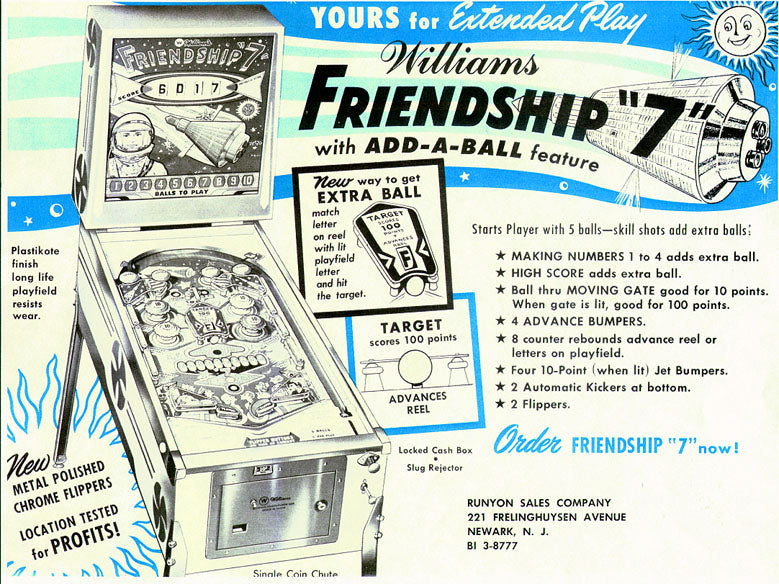 Friendship "7" Pinball Machine