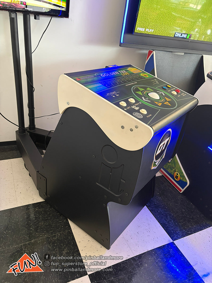 Golden Tee 2021 Home Edition Pedestal Arcade Game w/TV Stand + TV