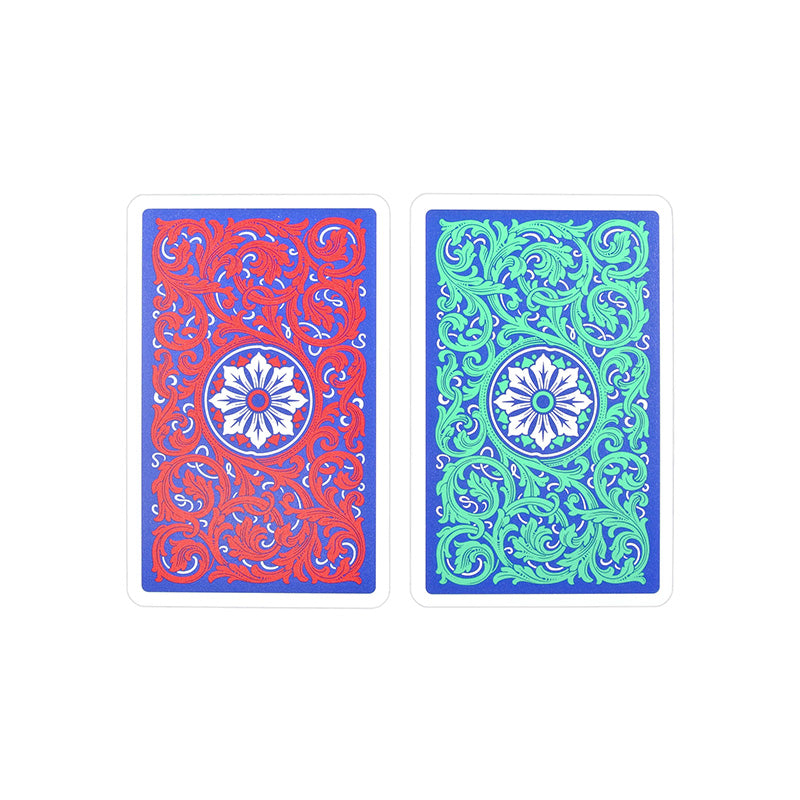 Copag 1546 Neoteric 100% Plastic Playing Cards - Narrow Size (Bridge) Jumbo Index Blue/Red/Green Double Deck Set