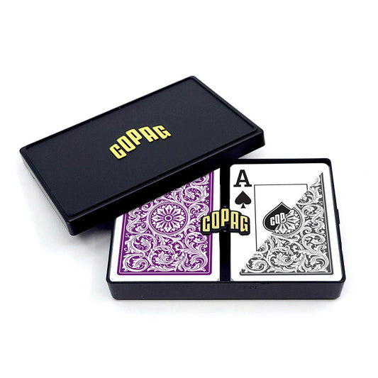 Copag 1546 100% Plastic Playing Cards - Standard Size (Poker) Jumbo Index Purple/Grey Double Deck Set