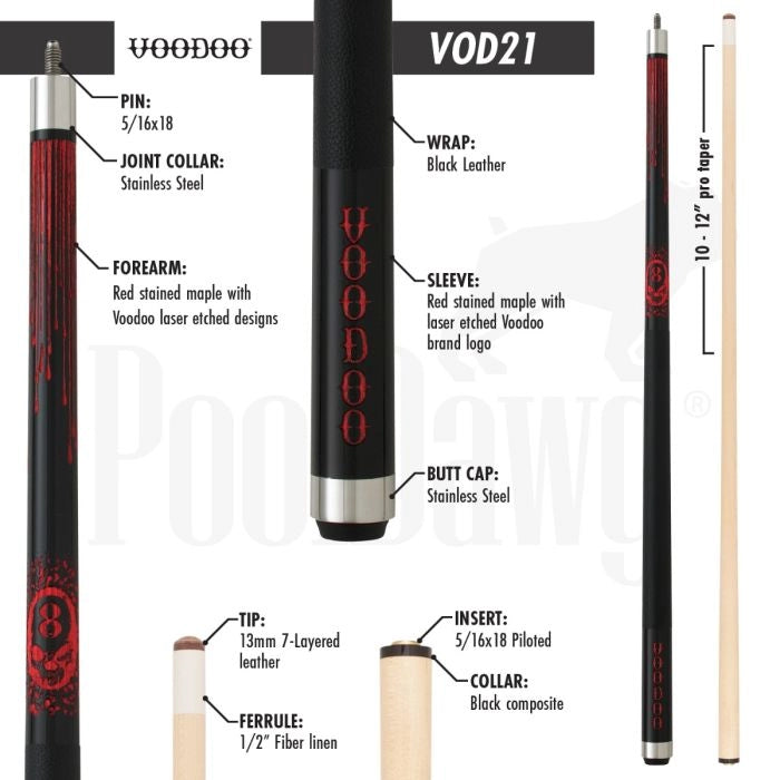 Voodoo VOD21 Pool Cue (19 oz)